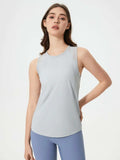 Millennia Cutout Back Round Neck Active Tank - Trendsi - Flyclothing LLC