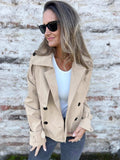 Full Size Long Sleeve Button Up Trench Coat Plus Size - Trendsi - Flyclothing LLC
