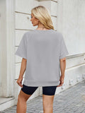 Round Neck Short Sleeve T-Shirt - Trendsi - Flyclothing LLC