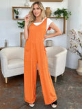 Double Take Full Size Texture Sleeveless Wide Leg Jumpsuit - Trendsi - Flyclothing LLC
