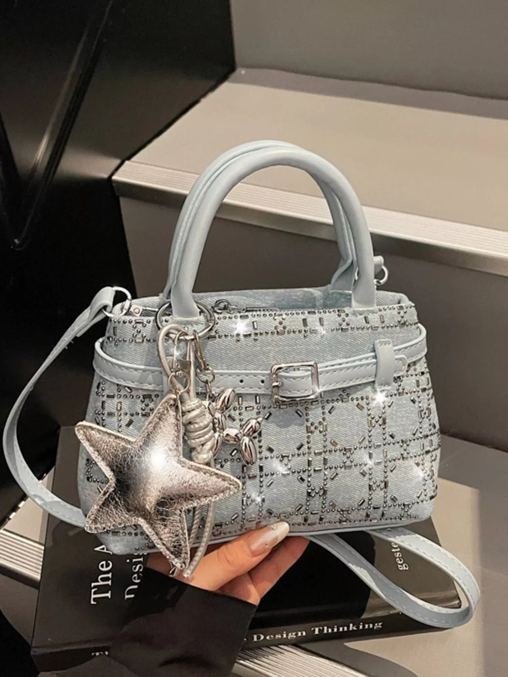 Texture Star Charm Crossbody Bag - Trendsi - Flyclothing LLC
