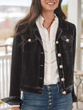 Button Up Long Sleeve Jacket with Chest Pockets - Trendsi - Flyclothing LLC