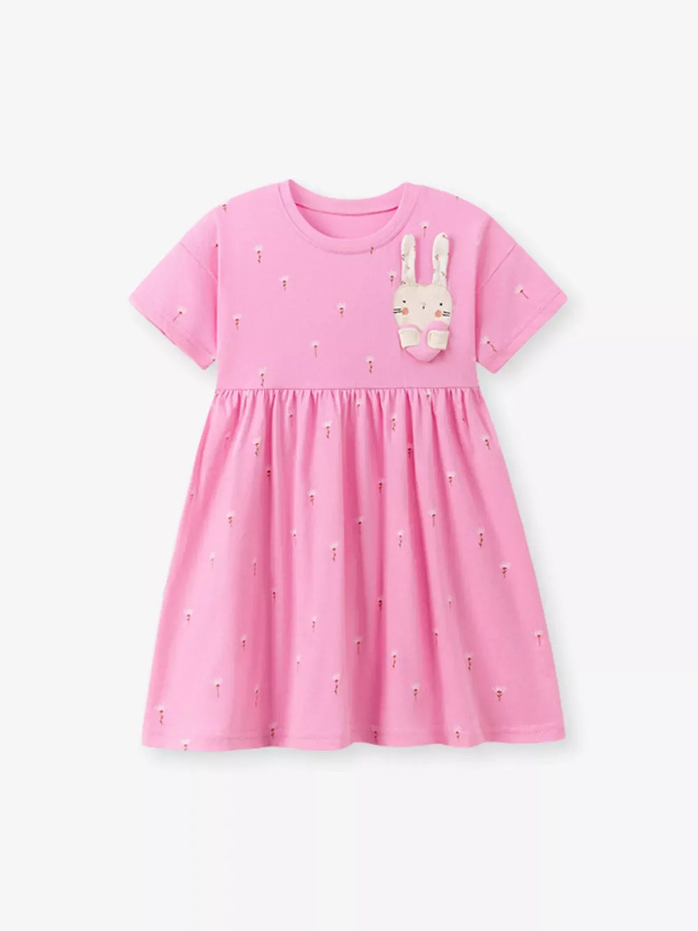 Children's Bunny Applique Casual Dress - Trendsi - Flyclothing LLC