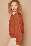 POL Cable Knit Cutout Long Sleeve Sweater - Trendsi - Flyclothing LLC