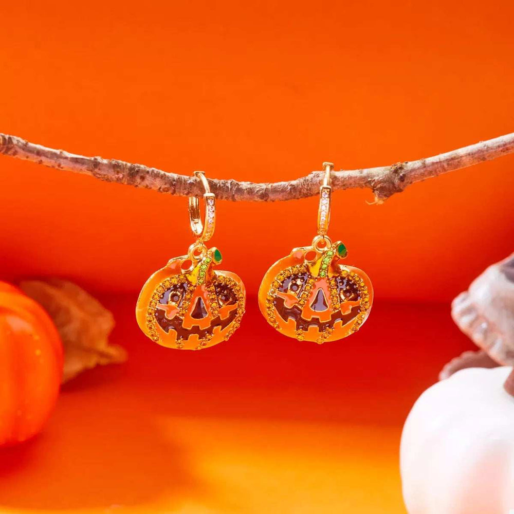 Halloween Pumpkin Drop Earrings - Trendsi - Flyclothing LLC