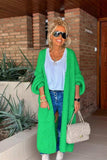 Letter Dropped Shoulder Long Sleeve Cardigan - Trendsi - Flyclothing LLC