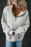 Half Zip Long Sleeve Sweatshirt - Trendsi - Flyclothing LLC