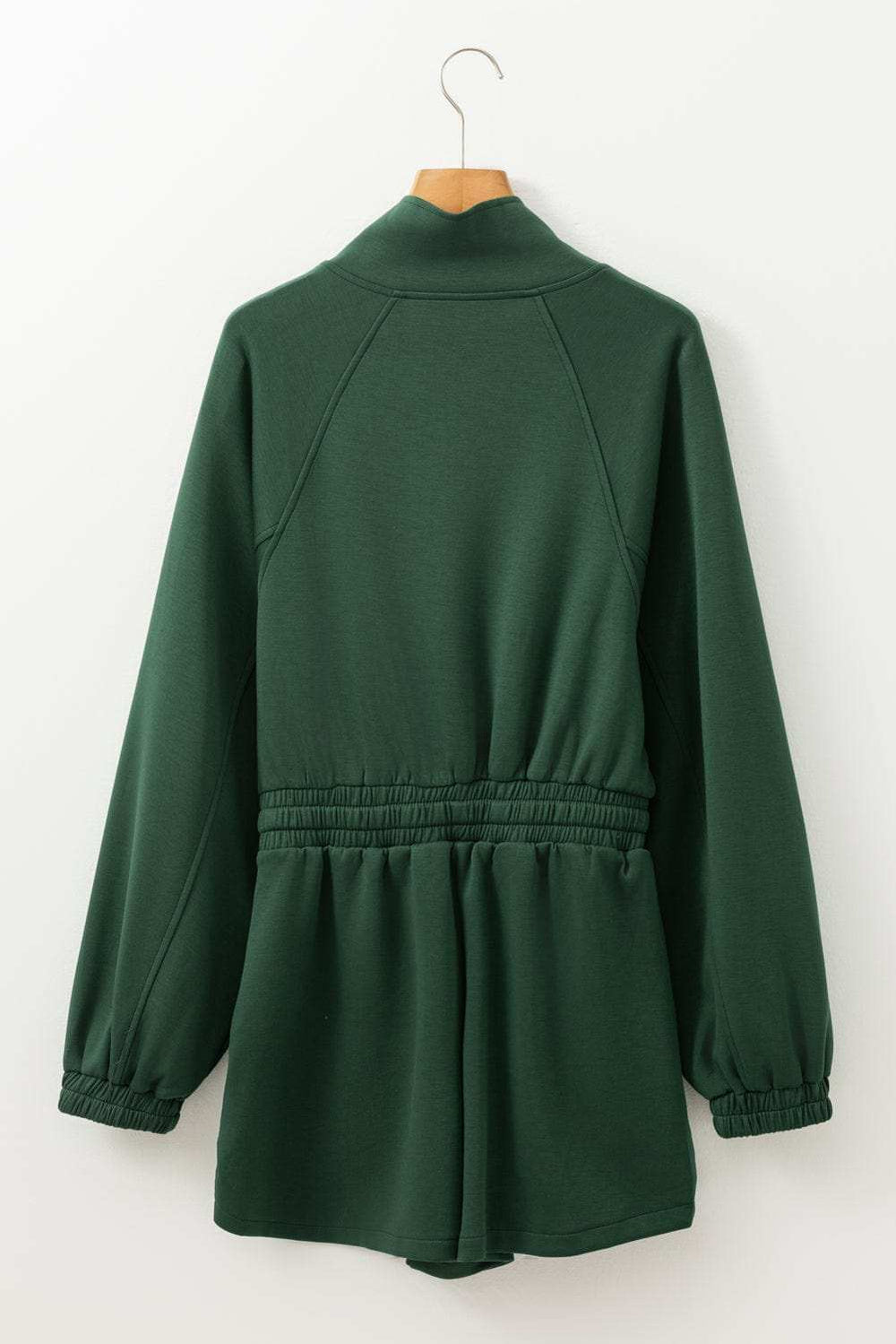 Drawstring Half Zip Long Sleeve Romper - Trendsi - Flyclothing LLC