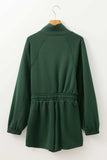 Drawstring Half Zip Long Sleeve Romper - Trendsi - Flyclothing LLC