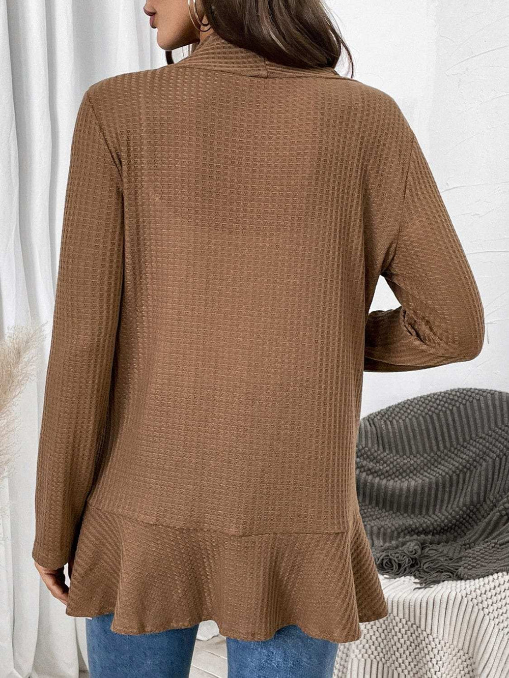 Open Front Long Sleeve Cardigan - Trendsi - Flyclothing LLC