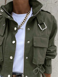 Snap Down Long Sleeve Jacket - Trendsi - Flyclothing LLC