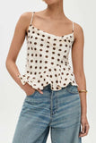 Crisscross Ruffled Hem Polka Dot Cami - Trendsi - Flyclothing LLC