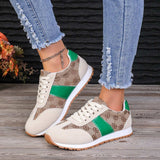 Contrast Round Toe Flat Sneakers - Trendsi - Flyclothing LLC