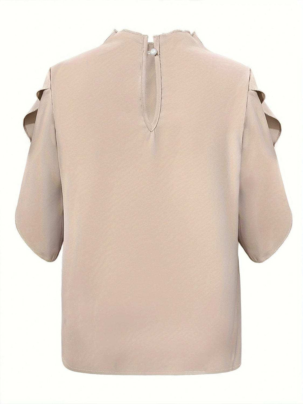 Ruched Mock Neck Half Sleeve Blouse - Trendsi - Flyclothing LLC