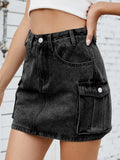 Cargo Denim Skirt - Trendsi - Flyclothing LLC
