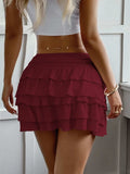 Ruffle Layered Mini Skirt - Trendsi - Flyclothing LLC