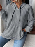 Full Size Drawstring Long Sleeve Hoodie - Trendsi - Flyclothing LLC