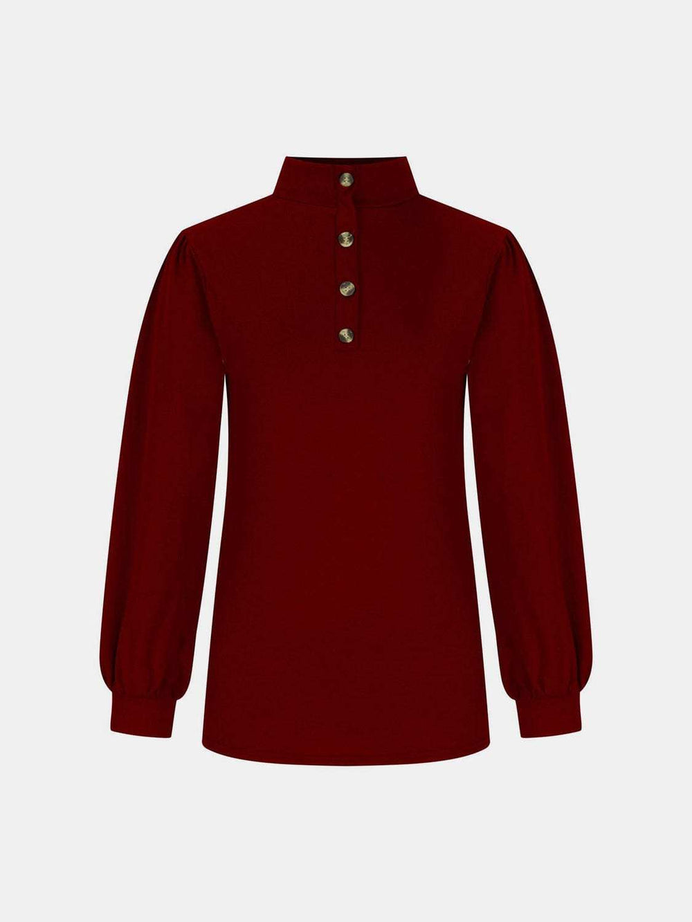 Full Size Mock Neck Long Sleeve T-Shirt - Trendsi - Flyclothing LLC