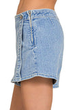 Zenana Wrap Front Skort Denim Shorts - Trendsi - Flyclothing LLC
