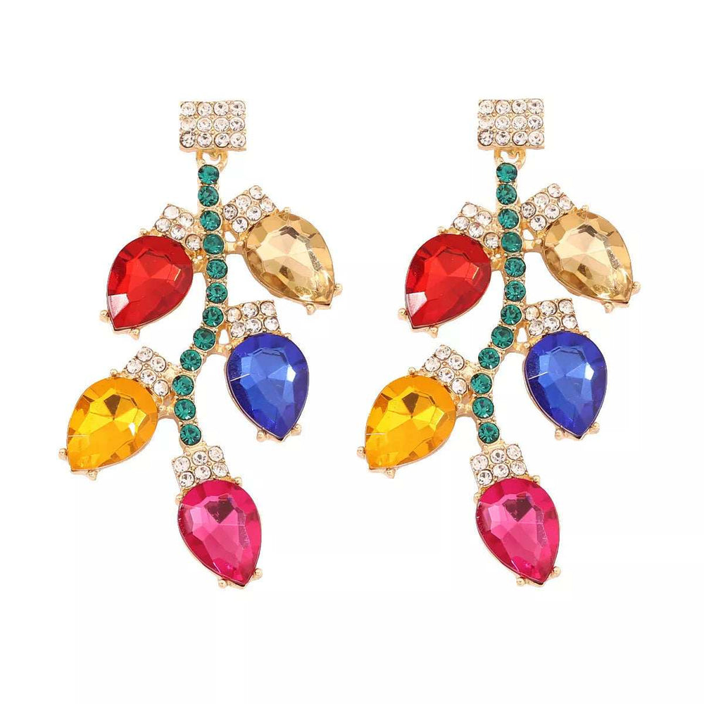 Christmas Rhinestone Drop Earrings - Trendsi - Flyclothing LLC