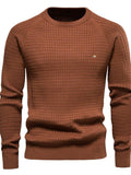 Texture Round Neck Long Sleeve Sweater - Trendsi - Flyclothing LLC