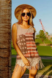 BiBi American Flag Print Knit Sleeveless Top - Trendsi - Flyclothing LLC