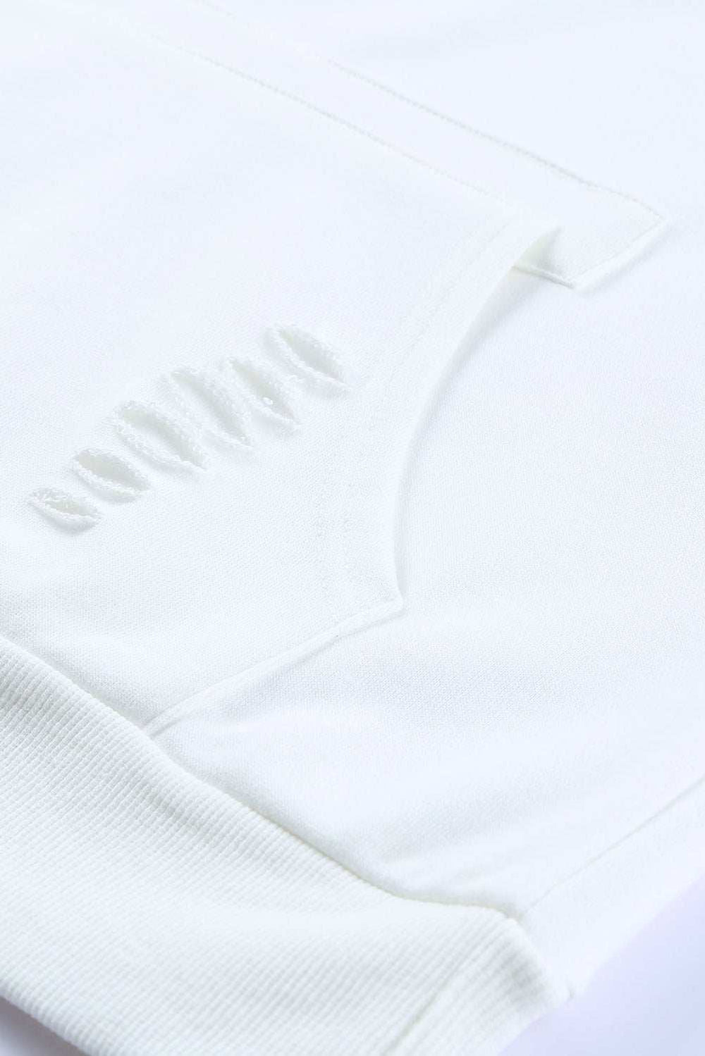 Distressed Drawstring Long Sleeve Hoodie - Trendsi - Flyclothing LLC