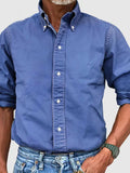 Men's Full Size Collared Neck Button Down Shirt Plus Size - Trendsi - Flyclothing LLC