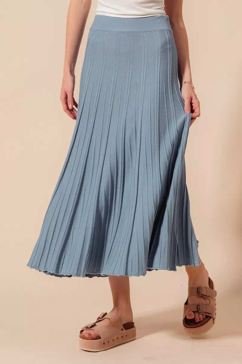 SO ME A Line Knitted Sweater Midi Length Skirt - Trendsi - Flyclothing LLC