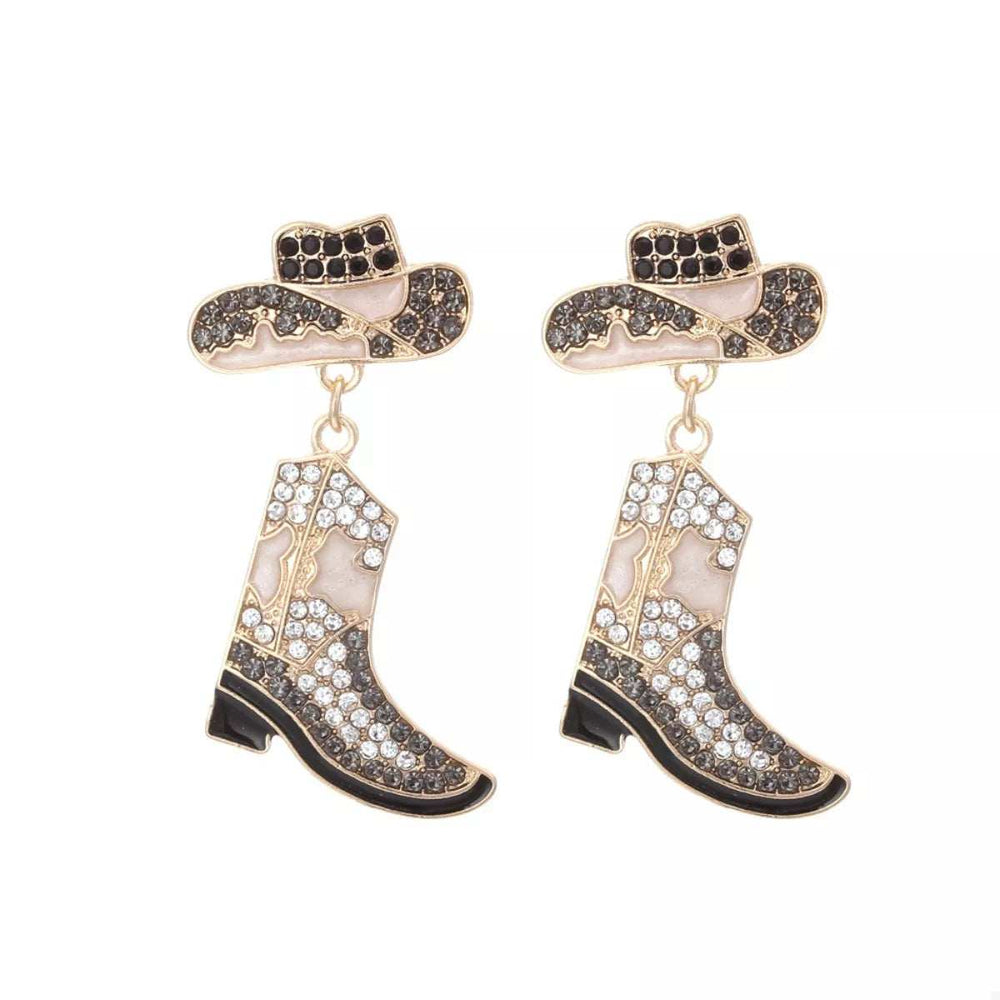 Cowboy Hat and Boot Dangle Earrings - Trendsi - Flyclothing LLC