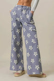 BiBi Flower Printed Side Pocket Wide Pants - Trendsi - Flyclothing LLC