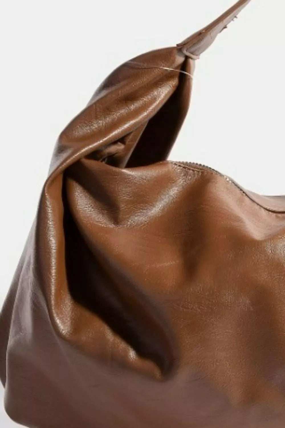 Fame Simple Faux Leather Hobo Shoulder Bag - Trendsi - Flyclothing LLC