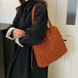 Drawstring Bubble Texture Tote Bag - Trendsi - Flyclothing LLC