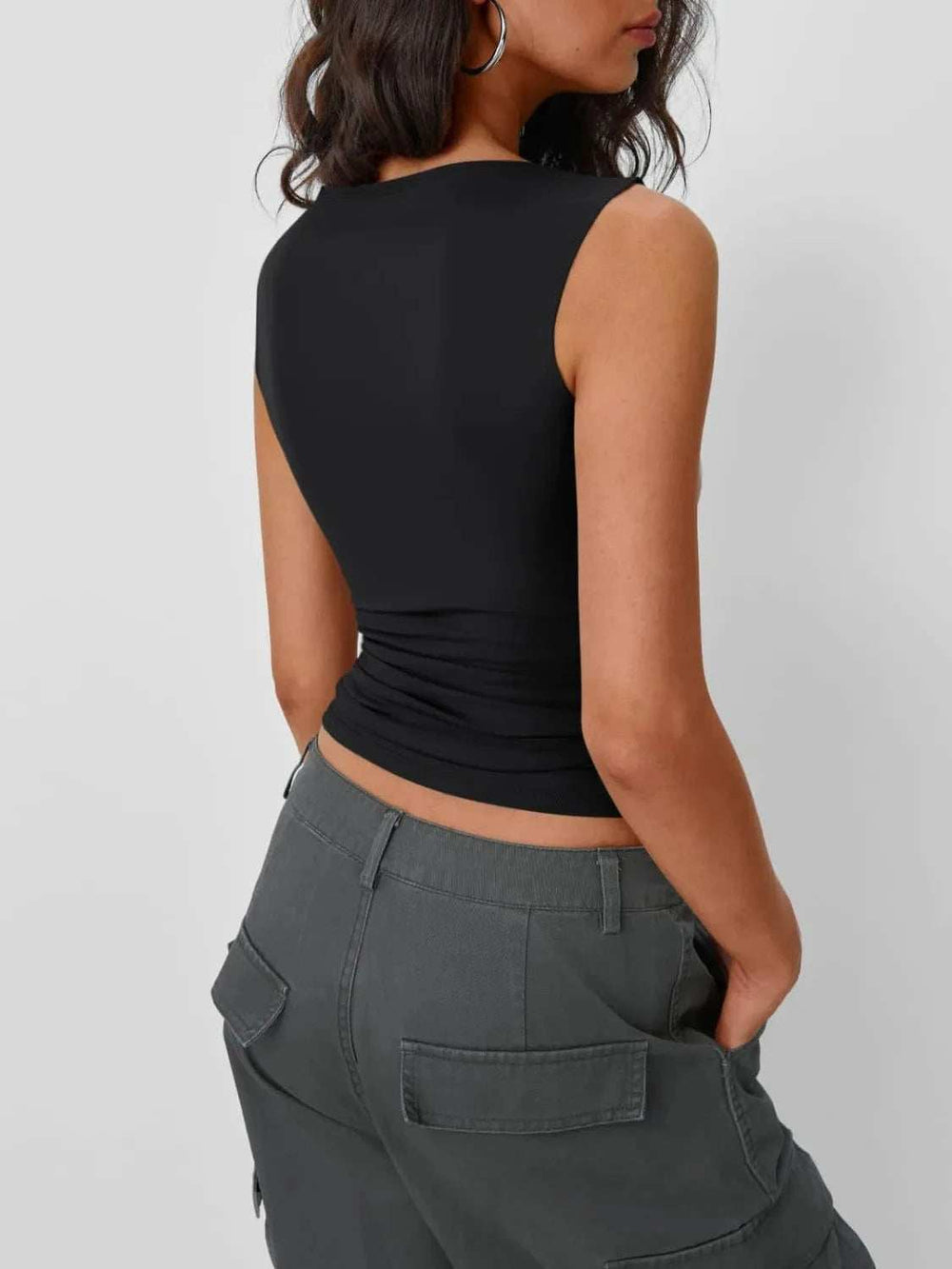 Solid Round Neck Tank - Trendsi - Flyclothing LLC