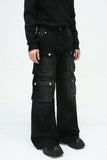 Multi-Pocket Cargo Wide-Leg Jeans - Trendsi - Flyclothing LLC