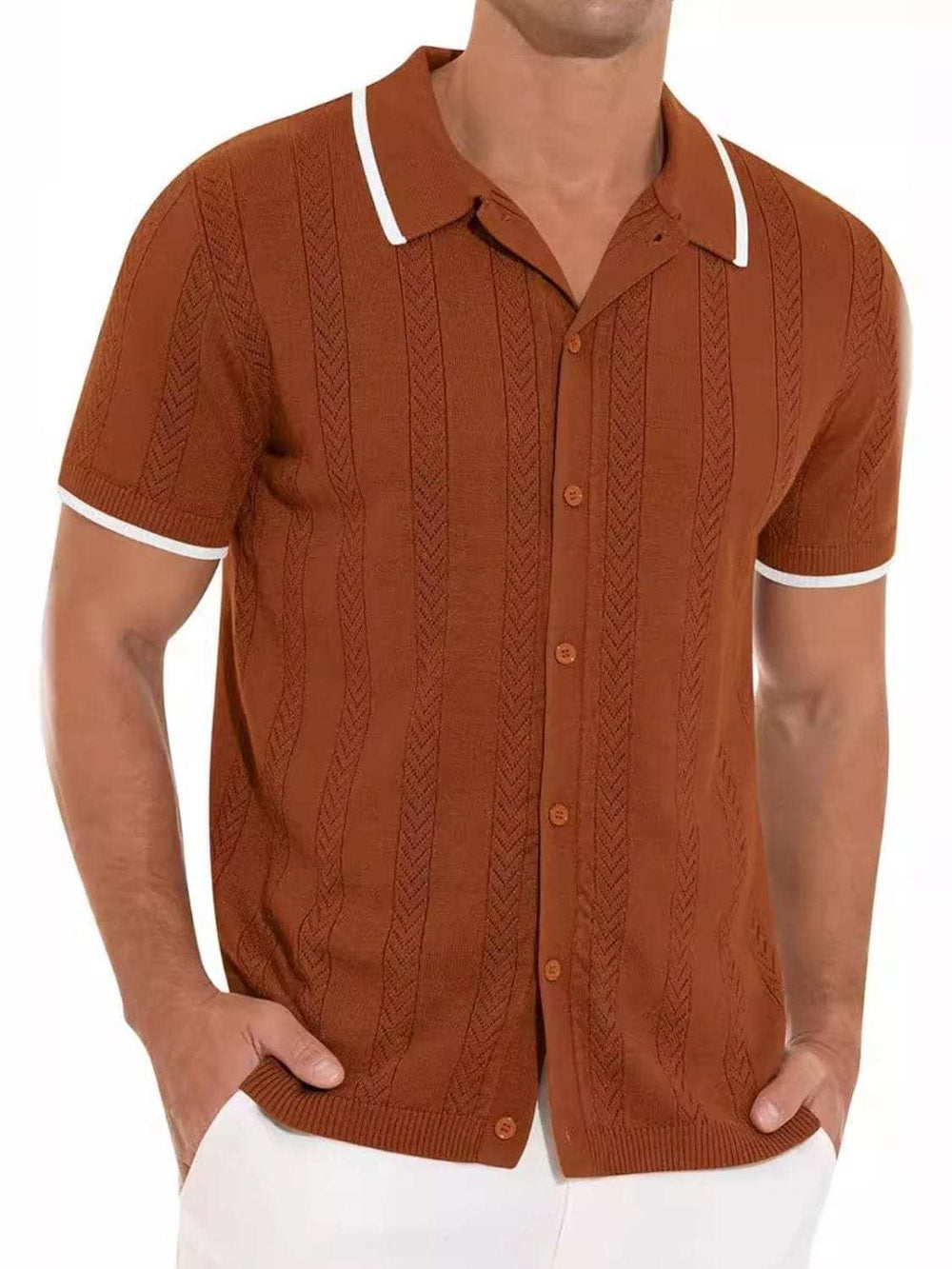 Men's Full Size Button Down Short Sleeve Shirt Plus Size - Trendsi - Flyclothing LLC