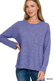 Zenana Slub Hacci Long Sleeve T-Shirt - Trendsi - Flyclothing LLC