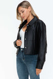 Snobbish Snap Down Long Sleeve PU Leather Jacket - Trendsi - Flyclothing LLC