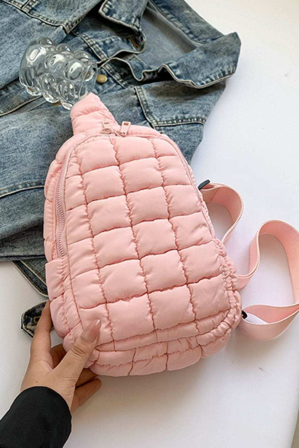 Quilted Nylon Crossbody Bag - Trendsi - Flyclothing LLC