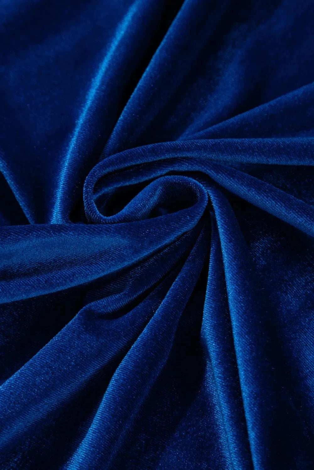 Velvet Round Neck Puff Sleeve Dress - Trendsi - Flyclothing LLC