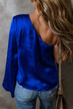 One Shoulder Long Sleeve Blouse - Trendsi - Flyclothing LLC