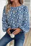Printed Round Neck Balloon Sleeve Blouse - Trendsi - Flyclothing LLC