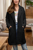 Full Size One Button Long Sleeve Longline Plush Coat - Trendsi - Flyclothing LLC