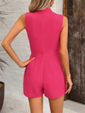Mock Neck Sleeveless Romper - Trendsi - Flyclothing LLC