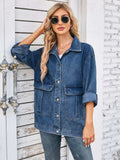 Button Up Long Sleeve Denim Jacket - Trendsi - Flyclothing LLC