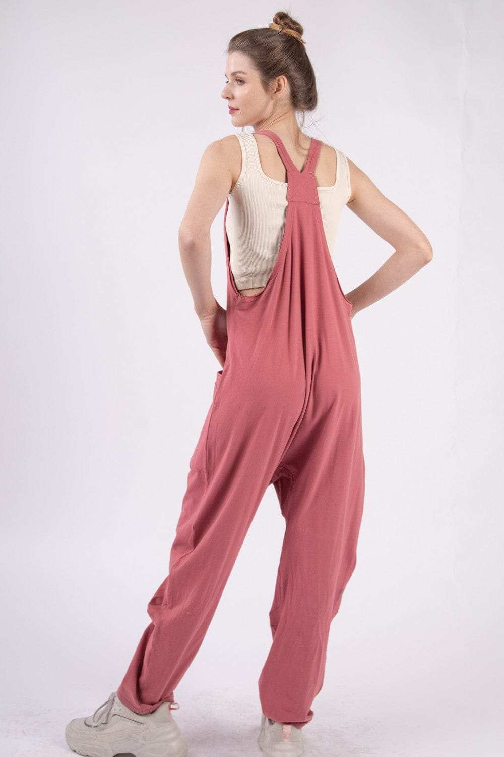 VERY J Plunge Sleeveless Jumpsuit with Pockets - Trendsi - Flyclothing LLC