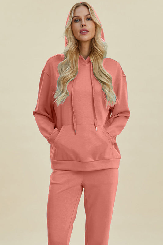 Basic Bae Full Size Air Scuba Drawstring Long Sleeve Hoodie with Kangaroo Pocket - ShopBasicbae - Flyclothing LLC