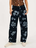 Printed Wide Leg Jeans - Trendsi - Flyclothing LLC