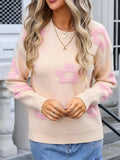 Angel Wings Flower Round Neck Long Sleeve Sweater - Trendsi - Flyclothing LLC