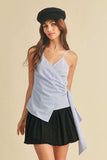 Aemi + Co Side Knotted Surplice Striped Cami - Trendsi - Flyclothing LLC